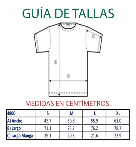 Guía de tallas Playeras